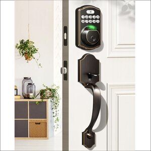 Veise Fingerprint Door Lock Set, Keyless Entry Door Lock, Front Handle Set(KS02D
